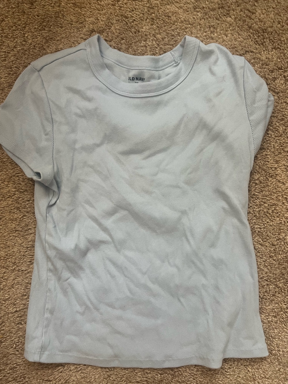 Old Navy White Ribbed Short Sleeve Tee